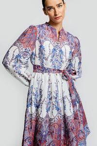 Lady Floral Print Linen Dress