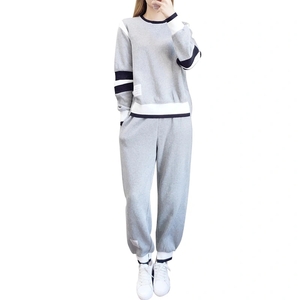 New Daily Casual Loose Long Sleeve Hoodie Sports Two Piece Set for Ladies