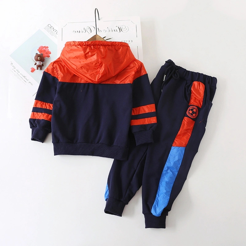 2021 Spring and Autumn Contrast Color Matching Children′s Sports Two-Piece Suit