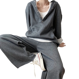 Two - Piece Autumn and Winter New Hooded Casual Sports Suit