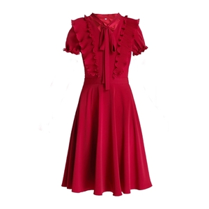 Hot Sale New Design Pleated Summer Popular Daily Dress for Ladies