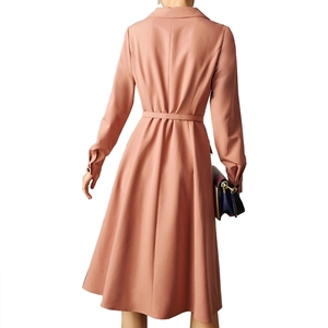 Spring Autumn New Design Hot Popular Slim Long Sleeve Lapel A-Line Dress for Woman