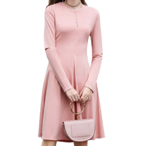 Spring 2021 Hollowed out Versatile Solid Color Band Slim MIDI Dress