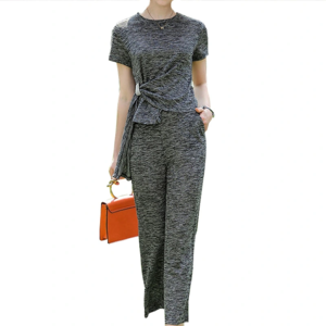 Popular Daily Top and Pants Causal Two Piece Set for Ladies