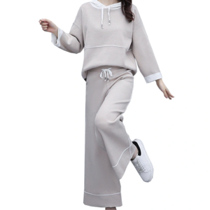 New Autumn Casual Hoodie Suit and Wide-Leg of Two-Piece Pair