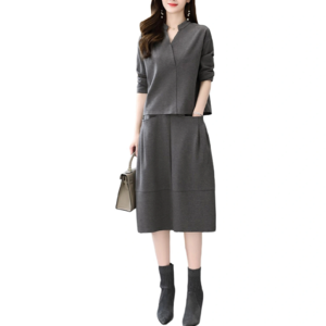 2020 New Autumn Korean Casual Loose Long Sleeve Overskirt Two-Piece Suit for Women
