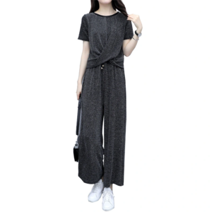 2020 Summer Plus Size Comfortable Leisure Casual Loose Long Sleeve Two Piece Set for Women