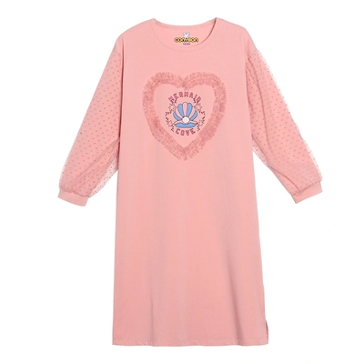 Children′s Dress Girl Princess Dress Long Sleeve Lace Cotton Versatile Dress