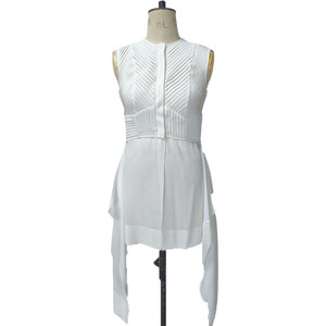 sleeveless pleated bodice dress for woman