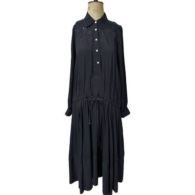 embroidered &nbsp;and gathered dress for woman