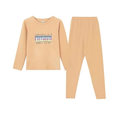 Wholesale High Quality Long Sleeve Breathable Knitted Child Kids Two Piece Pajamas &nbsp;&nbsp;Set