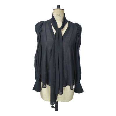 Embroidered Lace Blouse with puffed sleeve for Woman