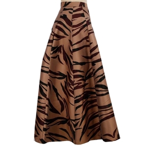 New Popular Spring High Quality Tiger Jacquard Maxi Skirt