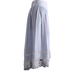 High Quality Cotton Stripes Casual High Waist Lace Skirt for Woman