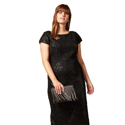 2020 New Sequins Embroidery Lace Fashion Plus Size Long Evening Dresses for Woman