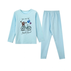 Wholesale Jvariety of Cartoon Printing Long Sleeve Breathable Knitted Children′s Two - Piece Pajamas