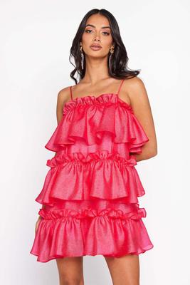 Fashionable Women's Pleated Halter Champagne towers Mini skirt