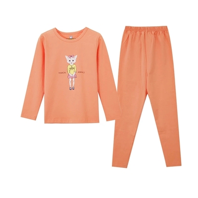 High Quality Cotton Children Long Sleeve Round Neck Underwear Set