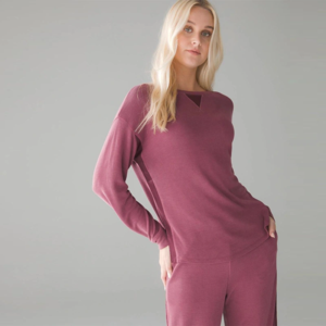 Spring and Autumn Long Sleeves Round Neck Knit Two Piece Sports Suit