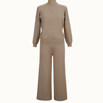 2020 Women Casual Knit Sweater Long Sleeve Leisure Apparel Home Casual Two Piece Set