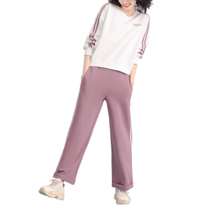 2020 Spring Fashion Sports Style Long Sleeve Slimming Wide-Leg Pants Two Piece Set for Women