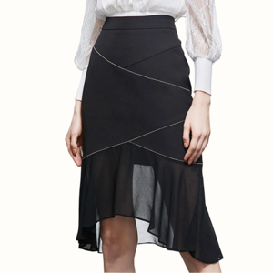 New Design Hot Popular Slim Elegant Knee-Length Ruffles Skirt for Lady
