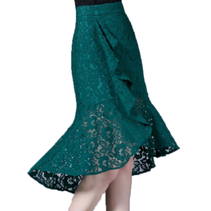 Spring Autumn New Design Hot Popular Slim Lace A-Line Fishtail Ruffle High Low Skirt for Lady