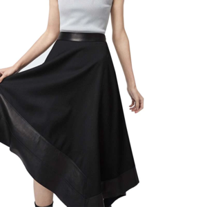 Hot Sale Fashion Popular Slim Casua PU Stitching Skirt for Lady