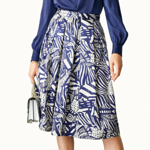 Spring Autumn New Design Hot Popular Slim A-Line Printed Skirt for Lady