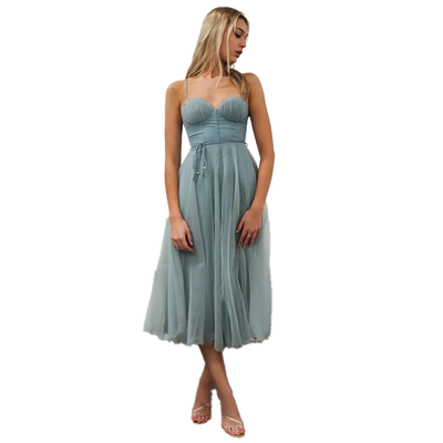 sweetheart neckline Tulle Midi Dress